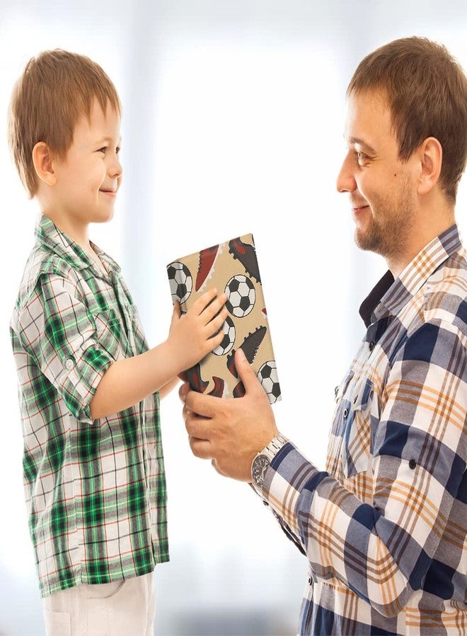 ورق تغليف هدايا رياضي بتصميم كرة قدم مع حذاء، مناسب للأب والرجال والأولاد، مقاس 28 × 20 بوصة للورقة الواحدة (4 ورقات: 15 قدم مربع إجمالاً)، مثالي لعيد الأب وأعياد الميلاد والعطلات وعيد الميلاد وغيرها من المناسبات. - Image 4